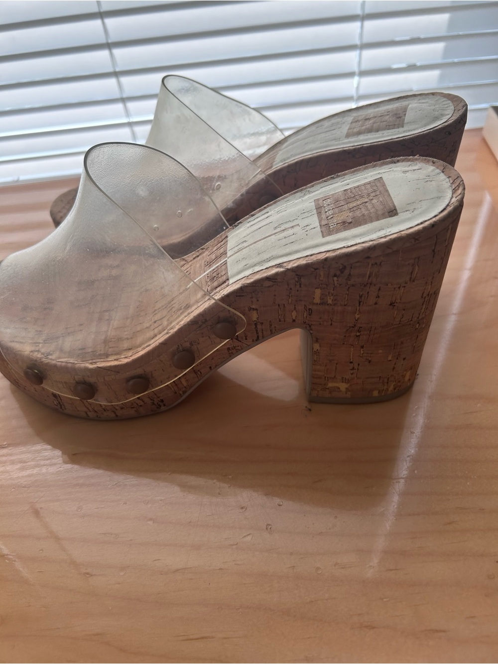 Dolce Vita Clear PVC Cork Platform Clogs